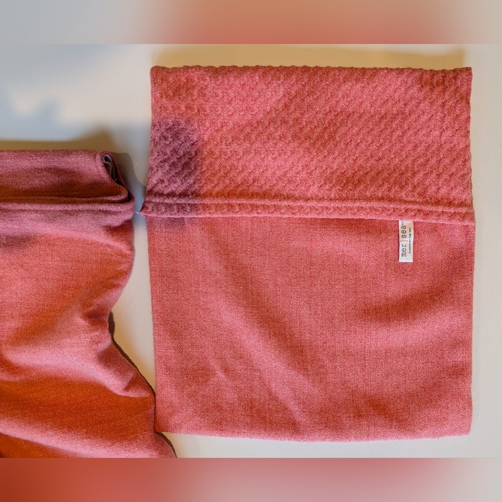 MerSea Travel Wrap Scarf With Fringe Sunset Coral Pink NWOT - Picture 5 of 8